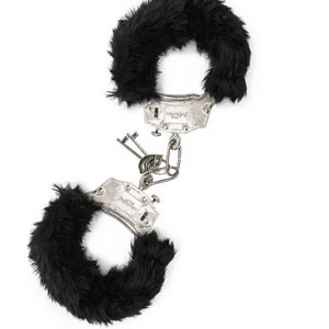 Algema De Metal Com Pelúcia - Preta Hot Flowers